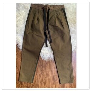 Sibel Saral Lounge Pleated Trouser Pant Olive Pine Color Size XS